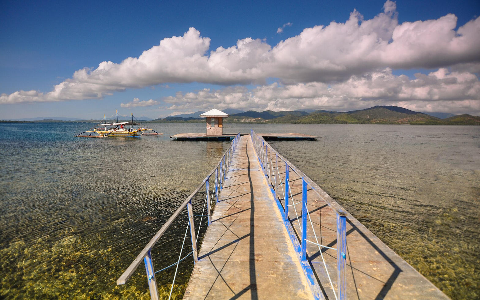 Pier and outrigger on Honda Bay, Puerto Princesa